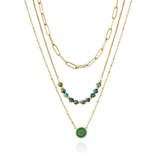 Colar Triplo Verde