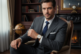 Modelo masculino com relógio Festina